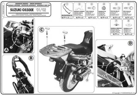 Stelaż Kufra Centralnego Suzuki Gs 500 E (01-07), Gs 500 F (04) ( Bez Płyty )