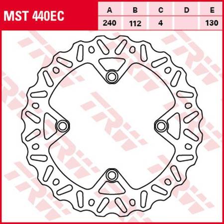 Tarcza hamulcowa tył husqvarna cr/wr 125, te/tc/txc 250, te 310/449/511, txc 511 '11-'13, te 610 '05-'10, te 630 '10-'12 (240x112x4mm) wave