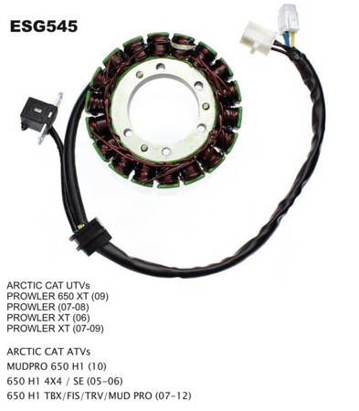 Uzwojenie alternatora (stator) arctic cat 650 h1 (06-)  (0802-037)