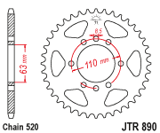 Zebatka napędzana jt jtr890.45zbk