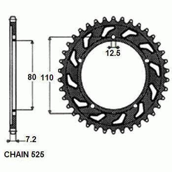 Zebatka napedzana stalowa sunstar sunr1-4335-42