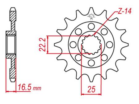 Zębatka przednia 2114 15 ducati 749/848/998/999/1000/1098/1099/1100/1098/1200 (jtf741.15)