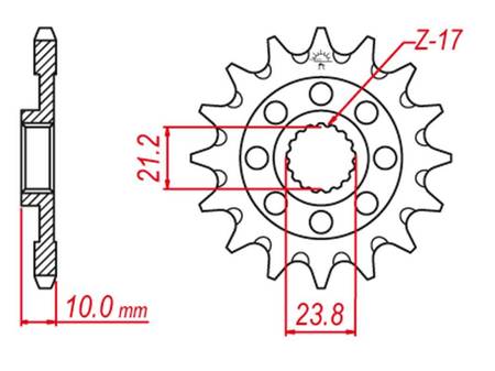 Zębatka przednia 2160 14 suzuki rmz 450 '13-'20 (+1) samooczyszczająca (jtf1443.14sc)* (łańc. 520)