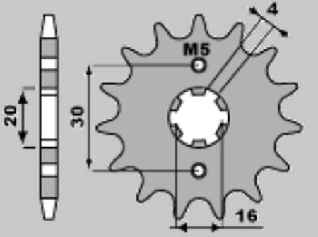 Zębatka przednia 2177 13 yamaha ybr 125 '05-'11