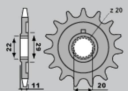 Zębatka przednia 2275 14 sherco 125 se-r '18-21, 250 se f/se f-r '14-20, 300 se f '14-20 (łańc. 520)