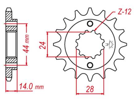 Zębatka przednia 348 17 honda vt 750c '98-'07), vt 750 dc '01-'07, vt 750 rs/s '10-'13 (jtf1372.17)