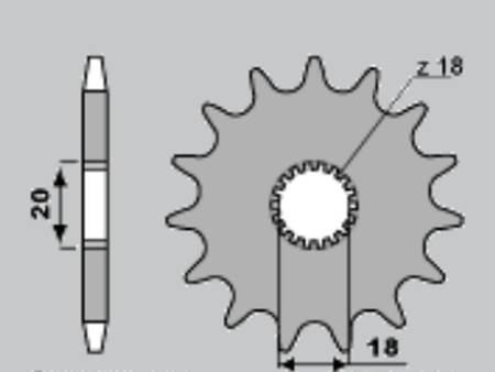 Zębatka przednia 426 13 suzuki gn 125 '92-'00, dr 125 '80-'85 (42613jt)