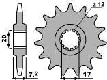 Zębatka przednia 600m 13 18nc silnik minarelli am6 (łańc. 420) (jtf1120.13)