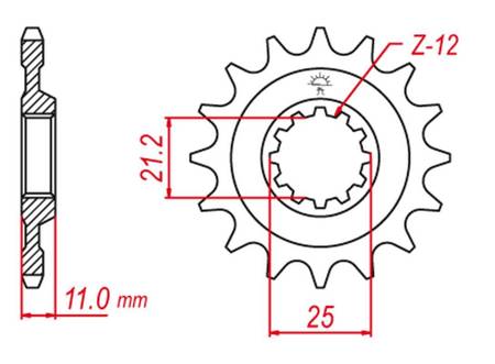 Zębatka przednia 727 14 husqvarna tc/te 250 '02-'03, tc 450 '02-'10, tc 510 '05-'10, smr 510 '06-'10 (jtf824.14)