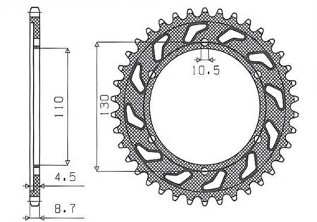 Zębatka tylna 241 42 suzuki gsxr 1000 '09-'16 (jtr479.42) (łańc. 530) (24142jt)