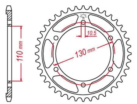 Zębatka tylna 241 48 yamaha yzf-r6 '03-'05,yzf- r6 s '06-'10 (konwersja na łańcuch  530) (jtr479.48)