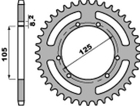 Zębatka tylna 4402 46 f aprilia rx 50 '09-'16, derbi senda 50 '00-'06 (jtr1131.46) (łańc. 420) (std.-7)