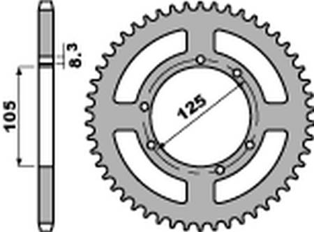 Zębatka tylna 4413 49 f yamaha xt 125x/sm/r '05-'10 (jtr1134.49) (łańc. 428)