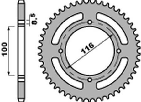 Zębatka tylna 467 53 c45 kawasaki kx 80/85 '86-'12 (jtr461.53) (łańc. 420)