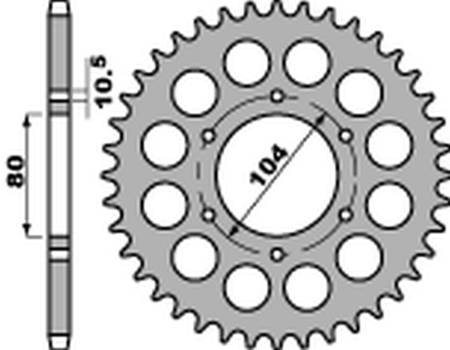 Zębatka tylna 488 43 c45 kawasaki zx 750r ninja, zrx 1200 '01-'06, zx-12 '00-'06, zz-r 1200 '02-'04, zx-9r '94-'01 (jtr488.43) (łańc. 530)