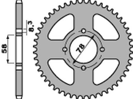 Zębatka tylna 810 38 f suzuki gn 125 '92-'00 (jtr810.38) (łańc. 428) (std.-3)