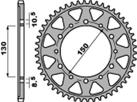 Zębatka tylna 860 49 c45 yamaha fzs 600 fazer/ythundercat '96-'03, gts 1000 '93-'01, x1200/1300, fj 1100/1200 (jtr859.49) (łańc. 530)