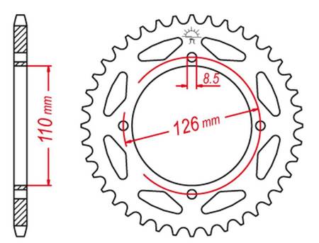 Zębatka tylna aluminiowa kolor czarny 4418 46 kawasaki kx65 '00-'20, suzuki rm 65 '03-'05 (jtr1465.46)