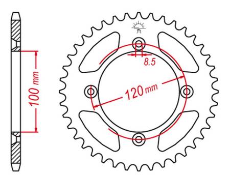 Zębatka tylna aluminiowa kolor niebieski 798 56 suzuki rm 80/85 '02-'18, yamaha yz 80/85 '93-'20 (jtr798.56)