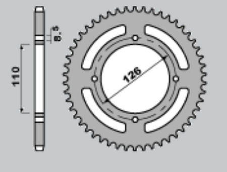 Zębatka tylna aluminiowa t7075 (ergal) kolor czarny 4418 50 (441850) kawasaki kx65 '00-'20, suzuki rm 65 '03-'04