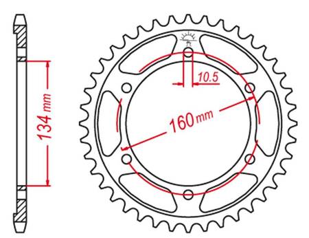 Zębatka tylna ultralight utwardzana 4405 46 c45 honda cbr 600f sport '01-'02, cbr 600 f4i '01-'06 (jtr1307.46)