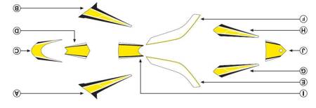 Zestaw naklejek puig do yamaha t-max 530 12-14 (złote 7847)