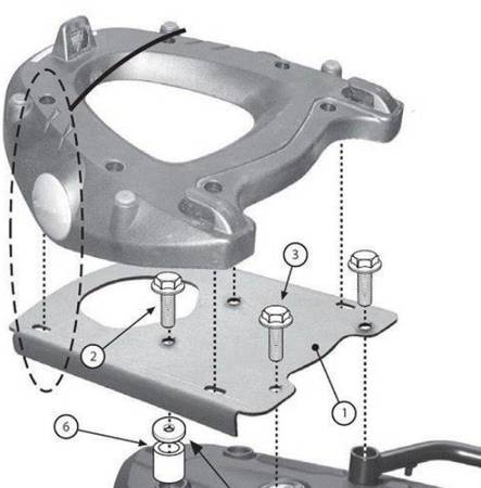 stelaż kufra centralnego bmw f 650gs (08-17), f 700gs (13-17), f 800gs (08-17), f 800 gs adventure (13-18) ( z płytą monokey )