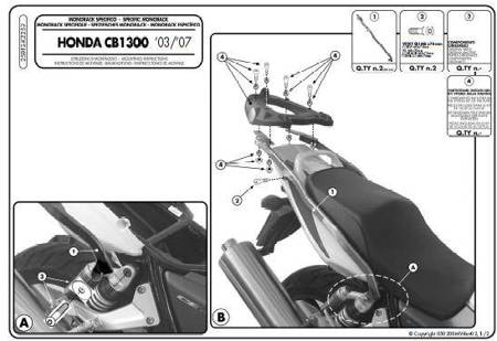 stelaż kufra centralnego honda cb 1300/s (03-09) ( bez płyty )