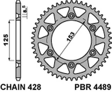 zębatka tylna 4489 59 f honda crm 125 (hm) (08-11) (łańc. 428)